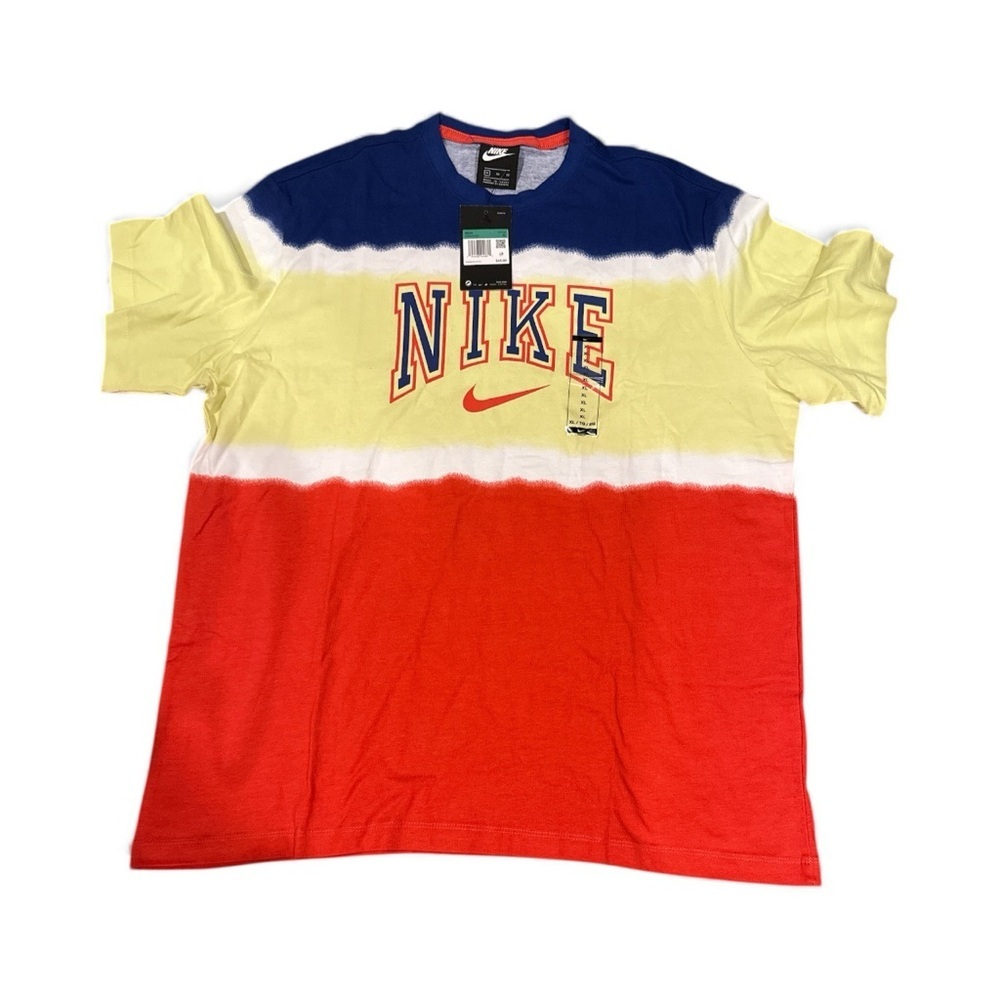 NIKE Blue red and  Yellow Graphic T-Shirt men’s - Picture 1 of 3